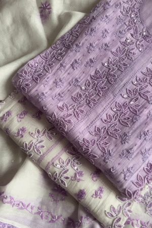 Embroidered Organza Unstitched Dress Material