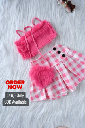 Baby Pink Color Top And Skirt For Kids On Sale