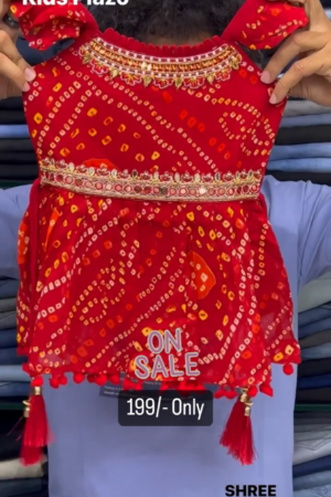 Red Color Plazzo Suit For Kids On Sale