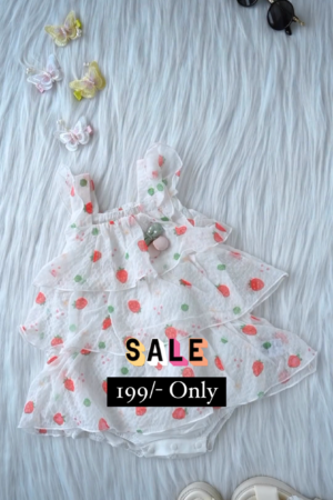 White Printed Skirt For Kids On Sale