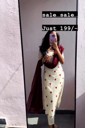 Festive Wear Off White Suit Set With Red Dupatta