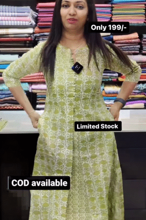 Green Cotton Printed Suit Set For Daily Wear