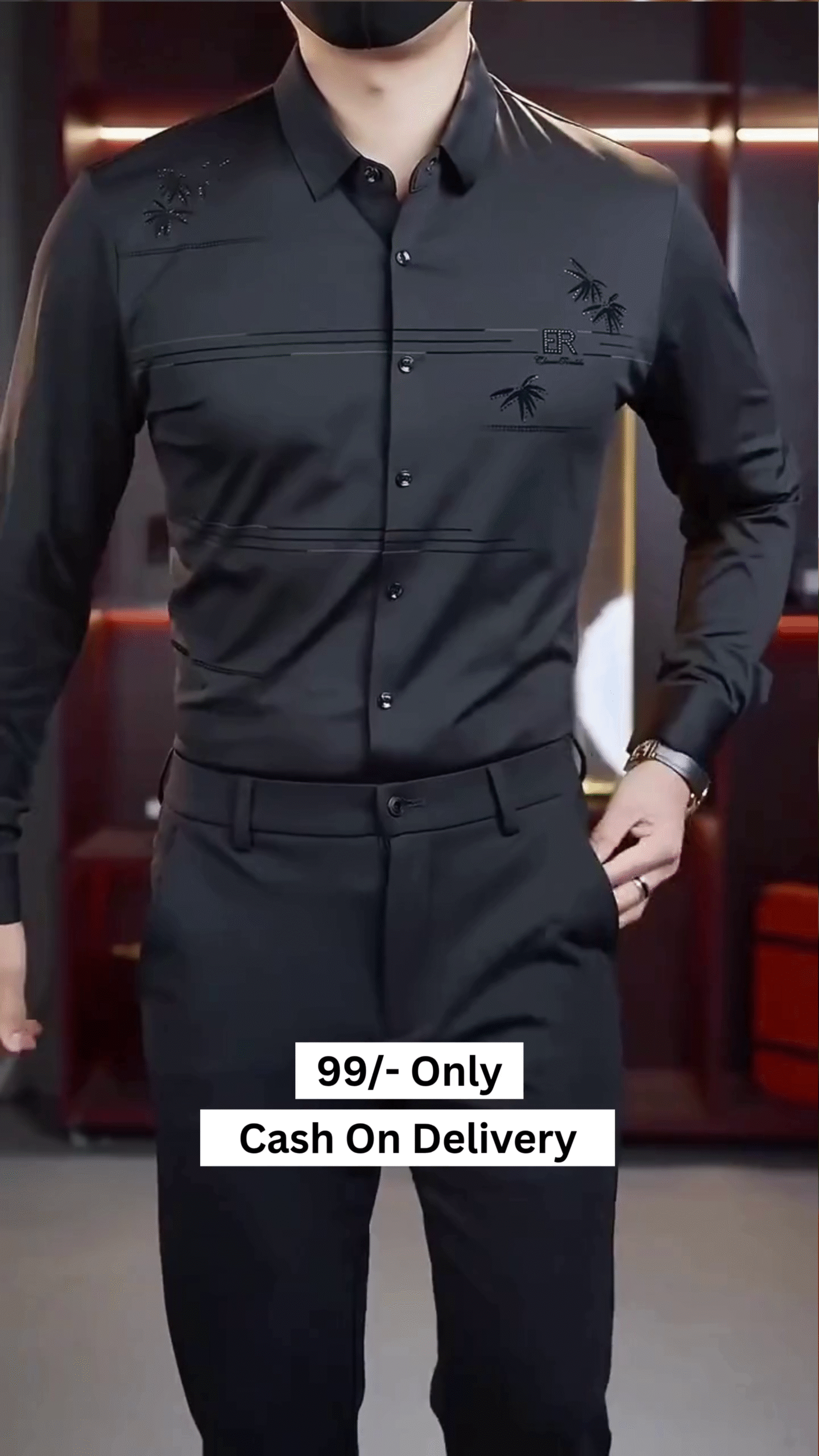 Men Regular Fit Solid Spread Collar Formal Shirt - Image 3