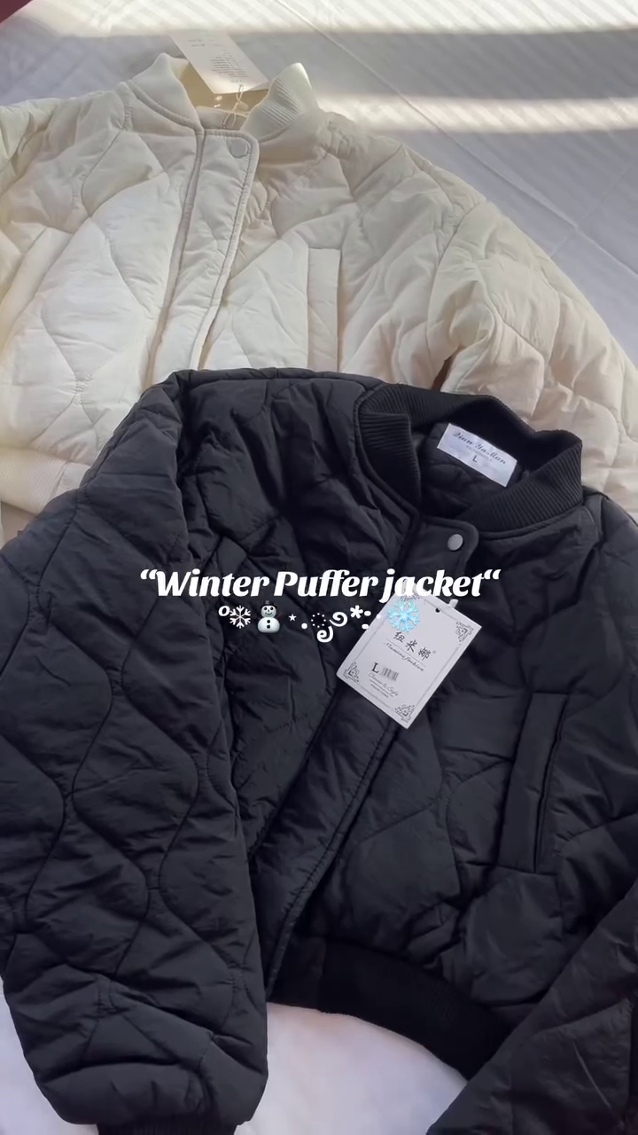 Classic White Quilted Winter Puffer Jacket
