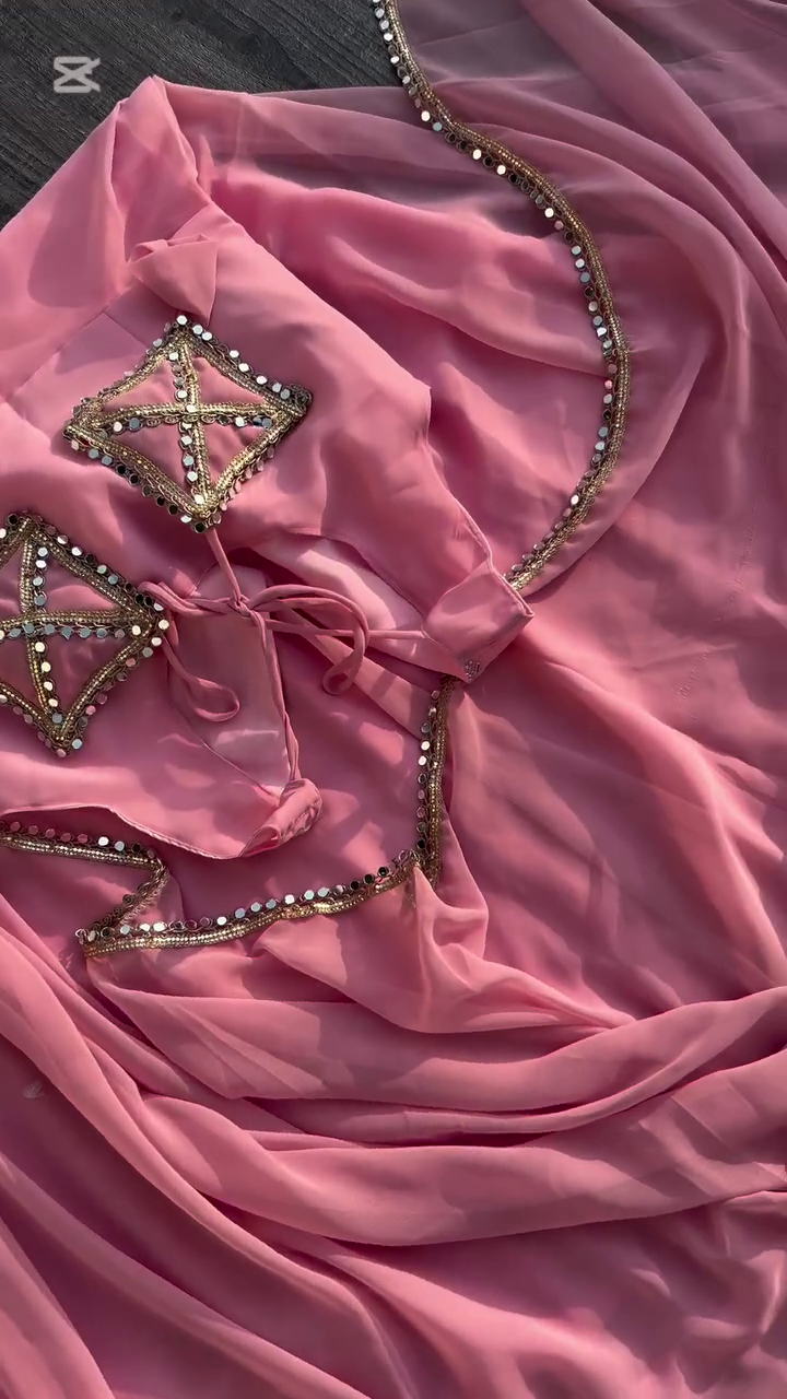 Trendy Women's Georgette Embroidered Anarkali Sleeveless Morni Gown and Dupatta with Elegant Design - Image 5