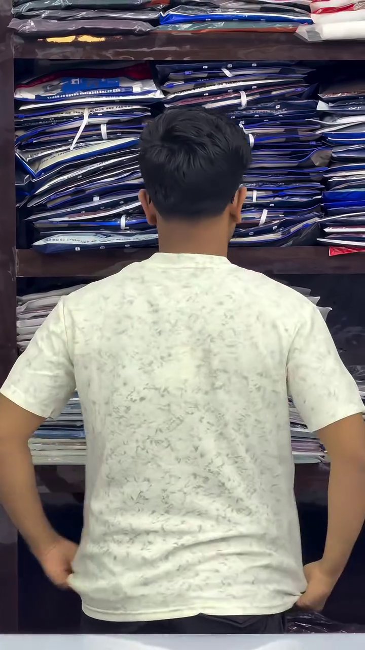 Dark Beige Tie Dye Print T-Shirt - Image 5