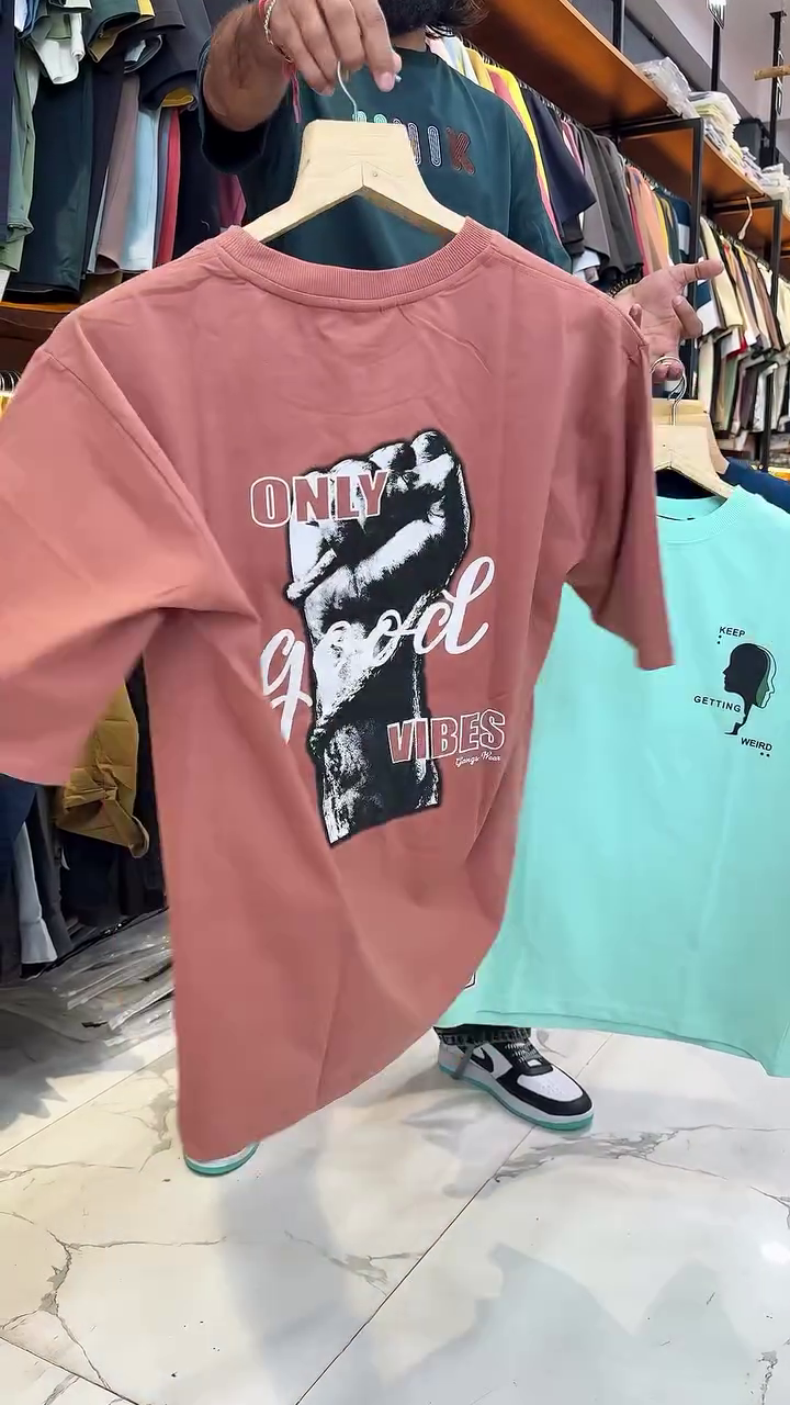 Khaki Placement Print Oversized Loose Fit T-Shirt - Image 18