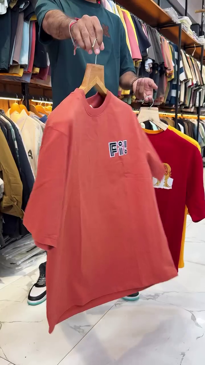 Khaki Placement Print Oversized Loose Fit T-Shirt - Image 10