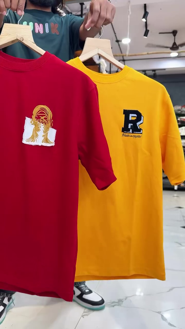 Khaki Placement Print Oversized Loose Fit T-Shirt - Image 9