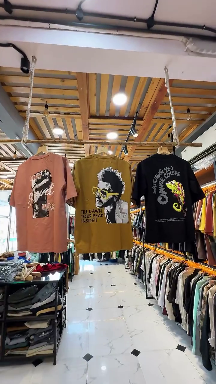 Khaki Placement Print Oversized Loose Fit T-Shirt - Image 7