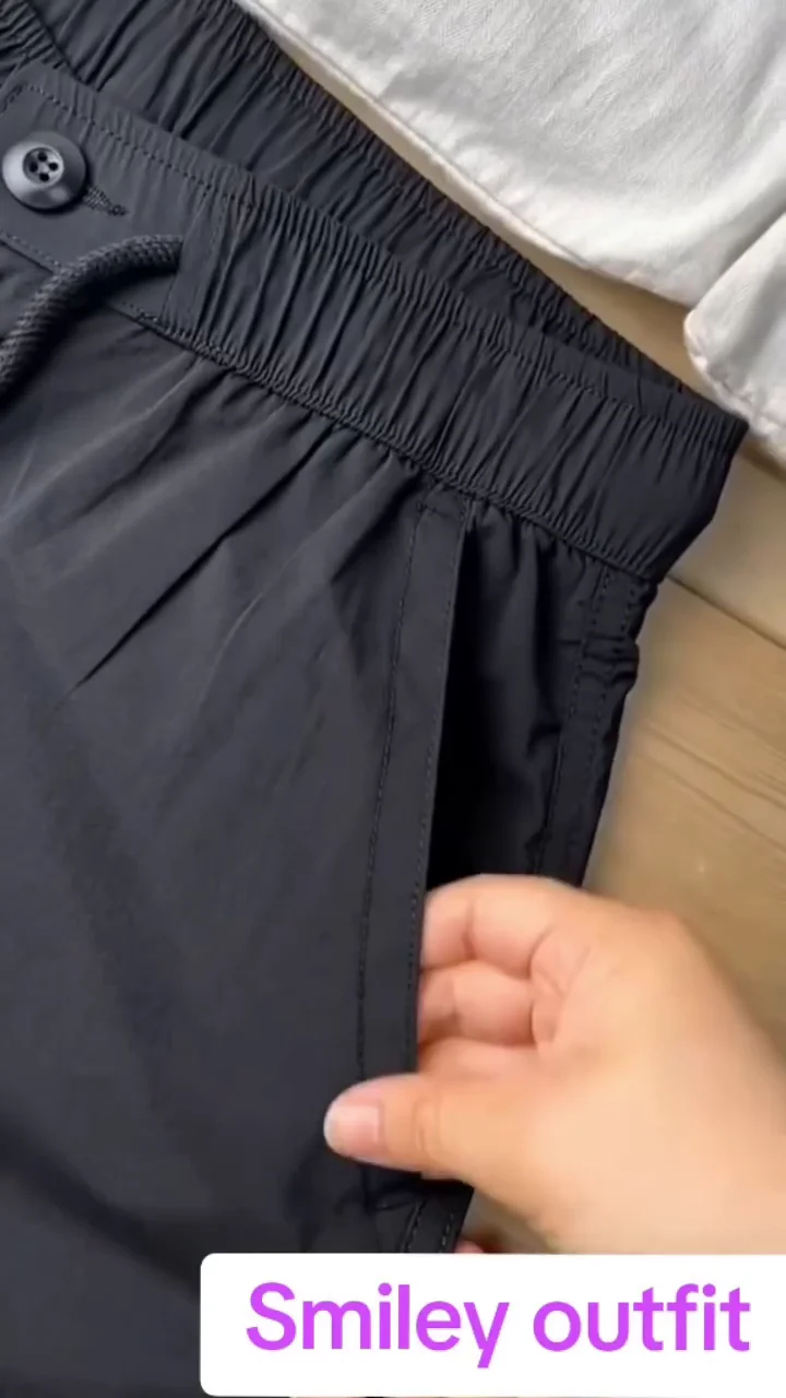 Men’s Black Elastic Waist Smart Casual Stretch Trousers - Image 7