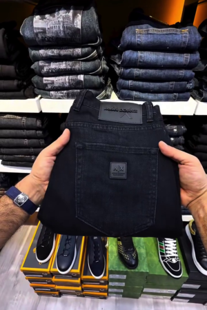 Men’s Blue Denim Jeans with Front & Back Pockets