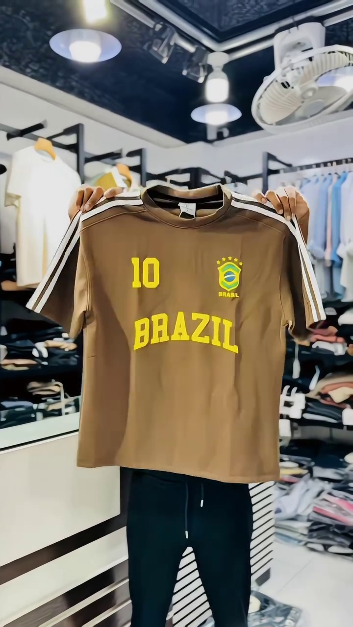 Men’s Number Printed Down Shoulder T-Shirts