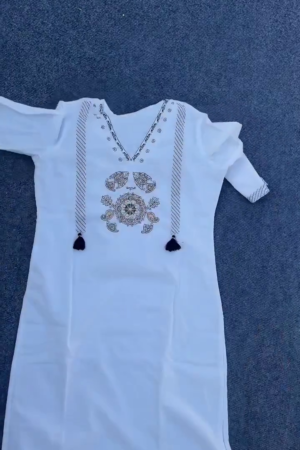 Women's Embroidered Kurti with Pant & Dupatta Set