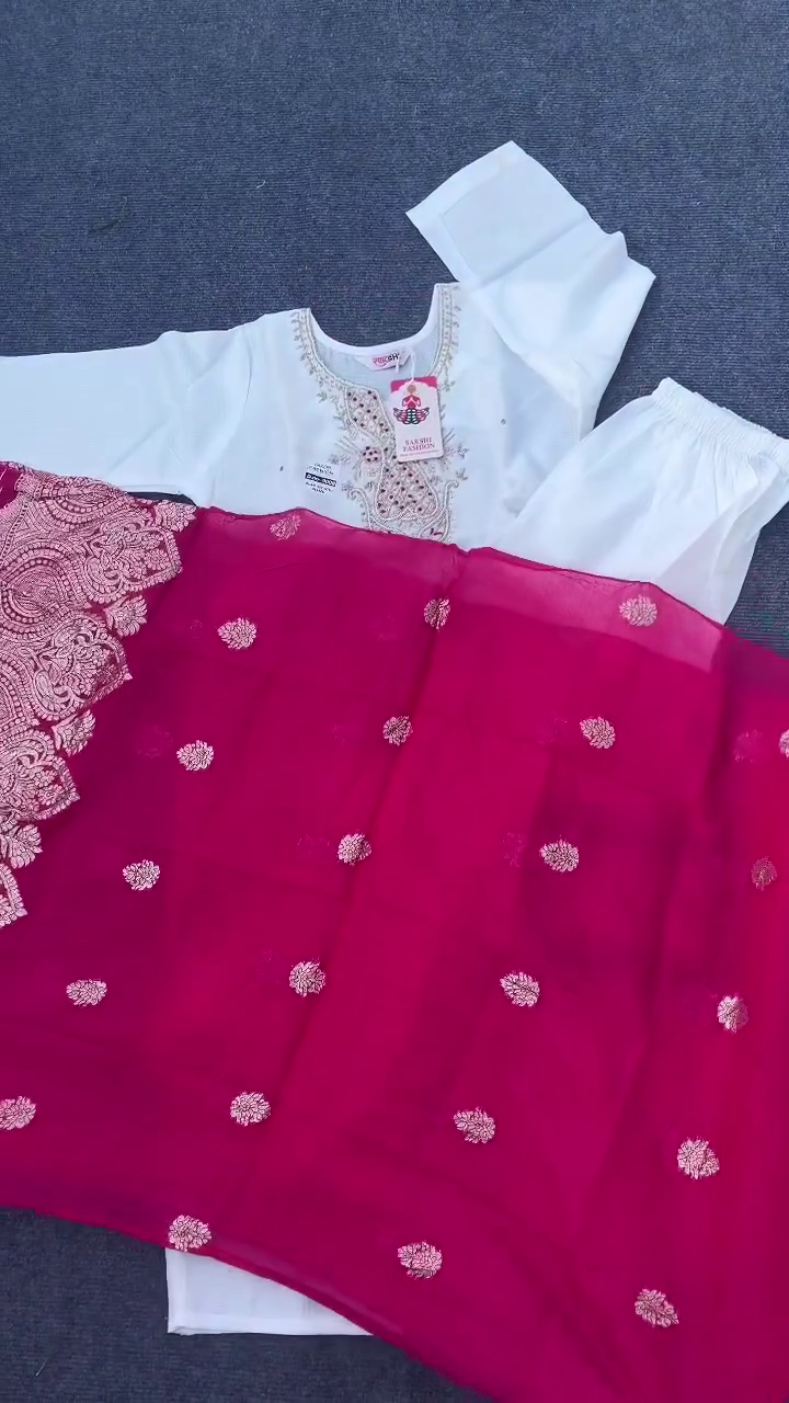 Women's Embroidered Kurti with Pant Set - Image 3