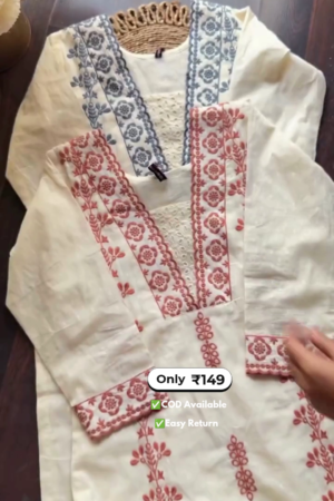 Women's Chikankari Kurti with Embroidery Work