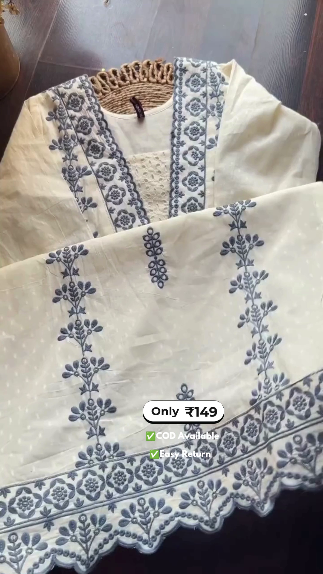 Women's Chikankari Kurti with Embroidery Work - Image 6