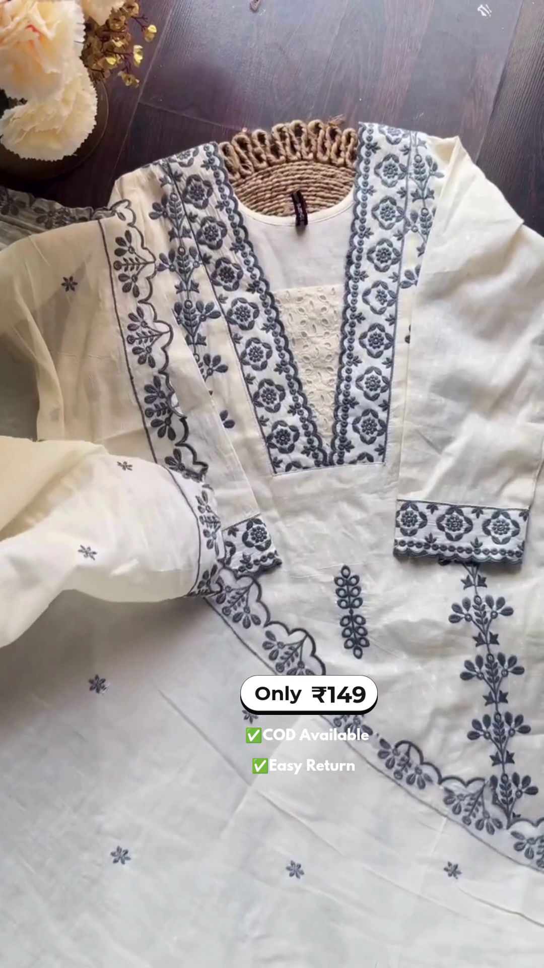 Women's Chikankari Kurti with Embroidery Work - Image 5