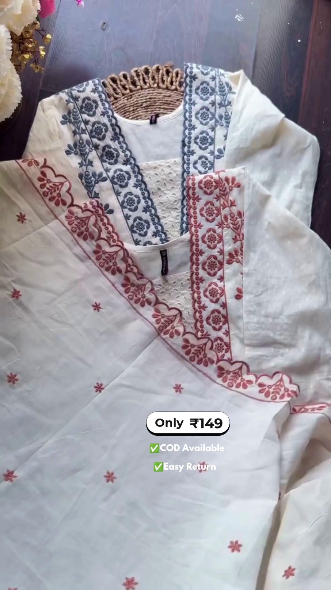 Women's Chikankari Kurti with Embroidery Work - Image 4