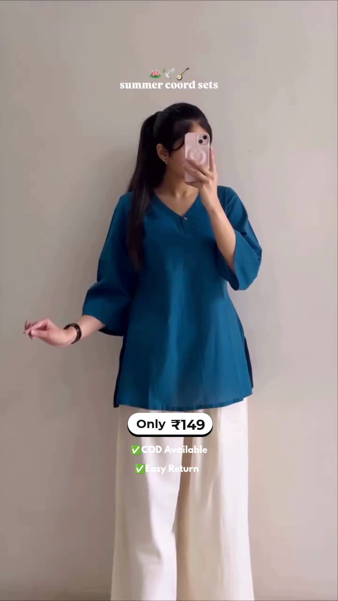 Women's Short Kurti with Palazzo Set