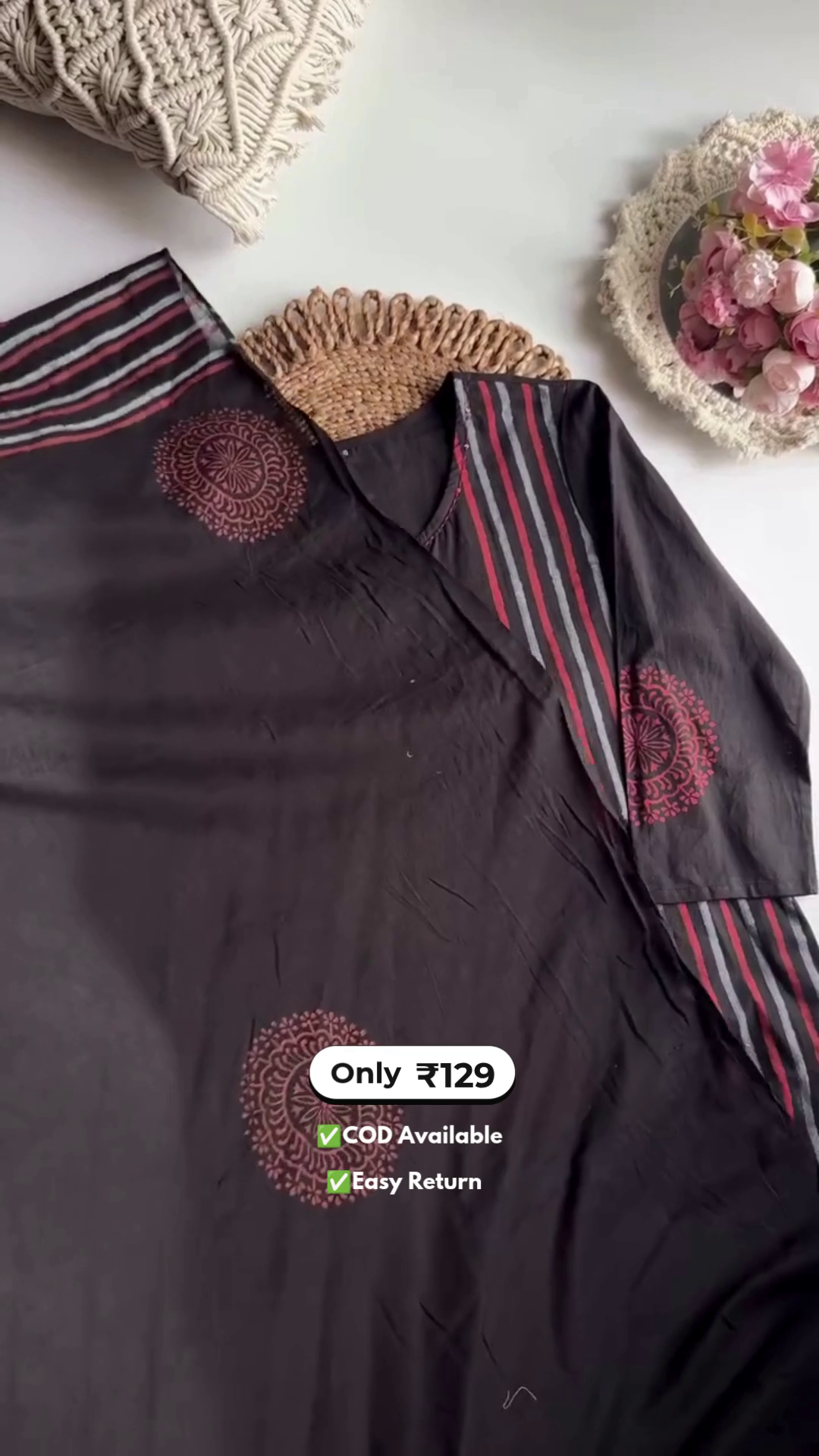 Elegant Women's Cotton Dress with Pant and Dupatta Set - Image 4