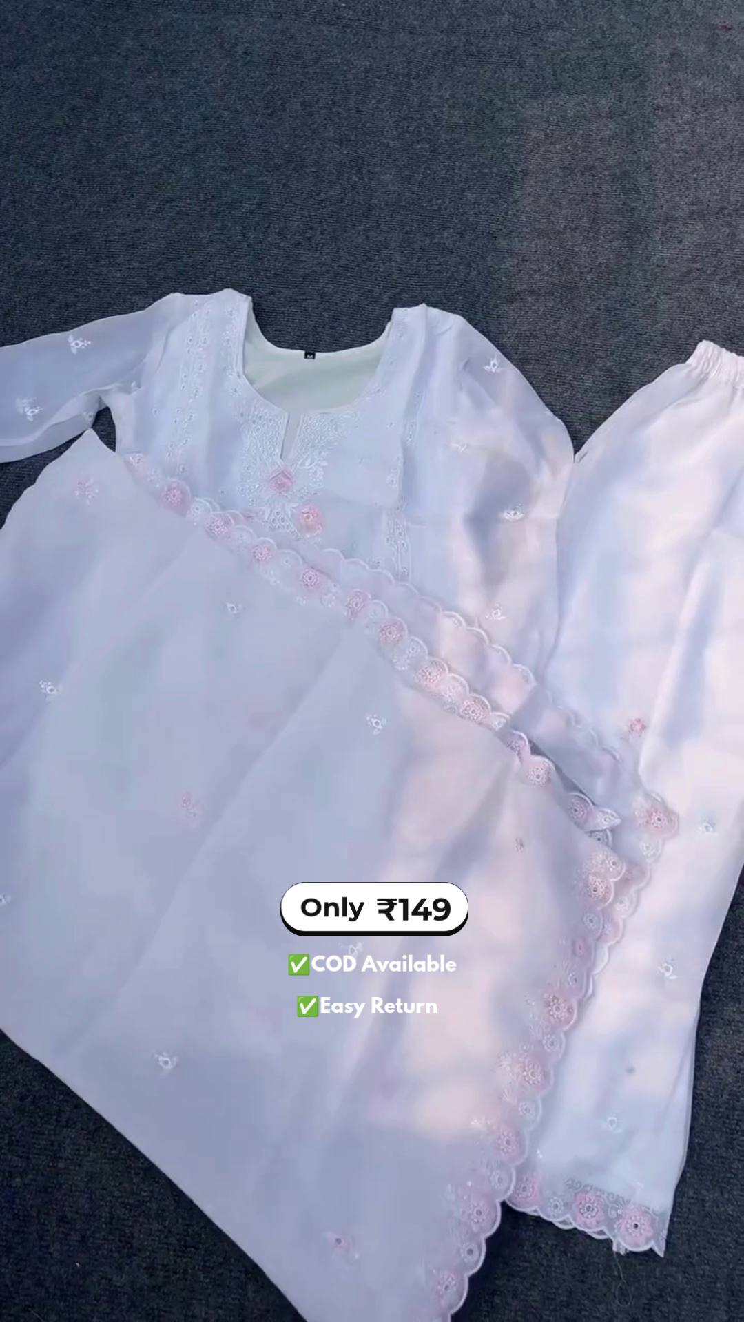 Women’s White Salwar Suit - Image 2