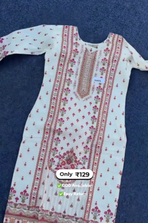 Women’s Long Printed Kurti with Pants: