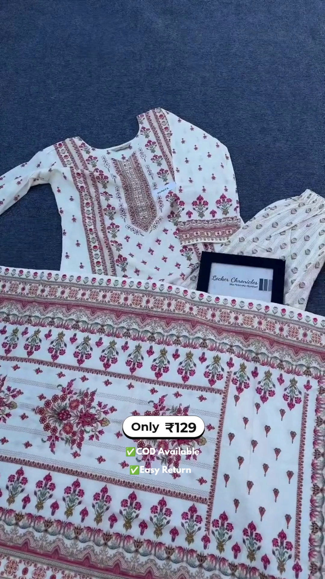 Women’s Long Printed Kurti with Pants: - Image 3