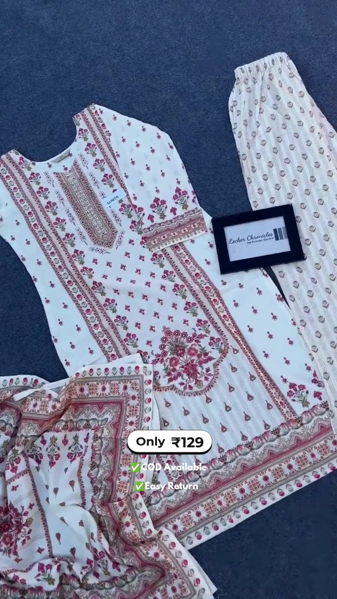 Women’s Long Printed Kurti with Pants: - Image 4