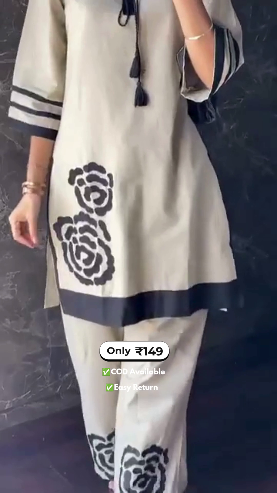 Women’s Rose Printed Kurta Set - Image 4