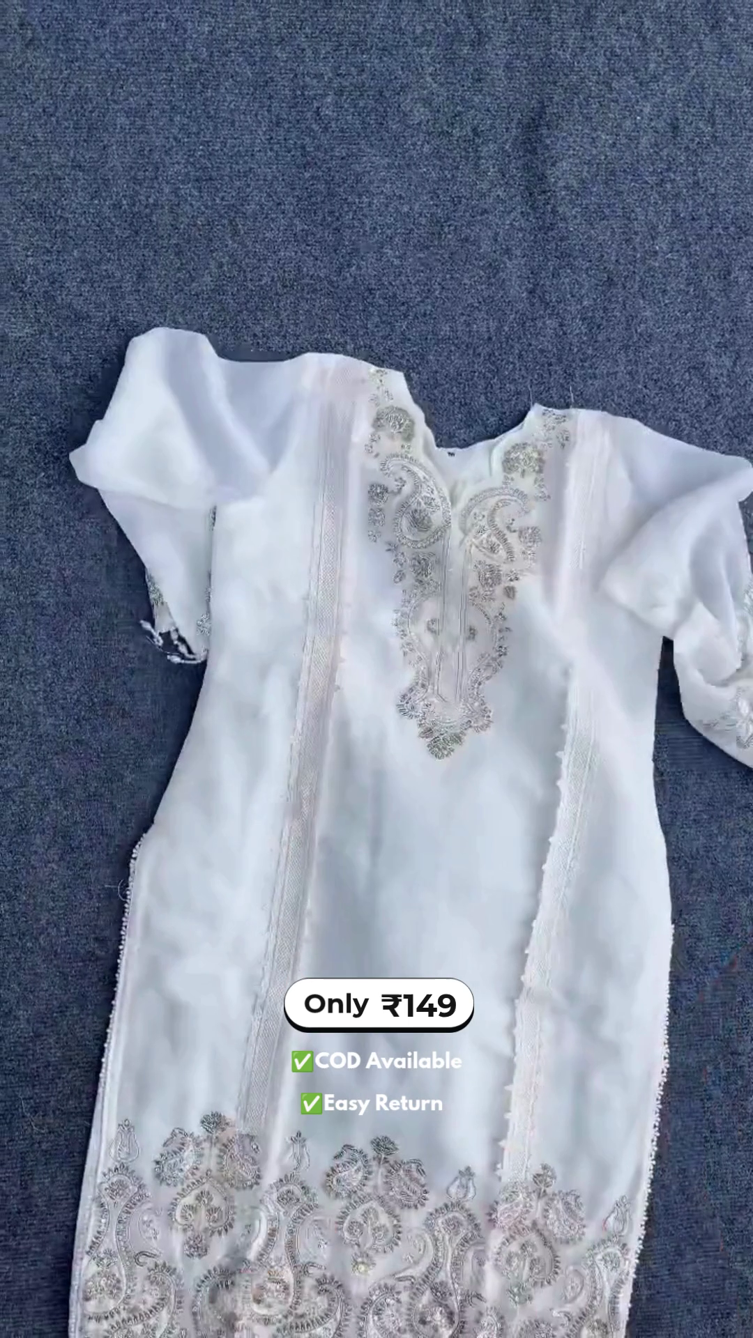 Elegant Women’s White Embroidered Kurta Sets with Contrast Dupatta