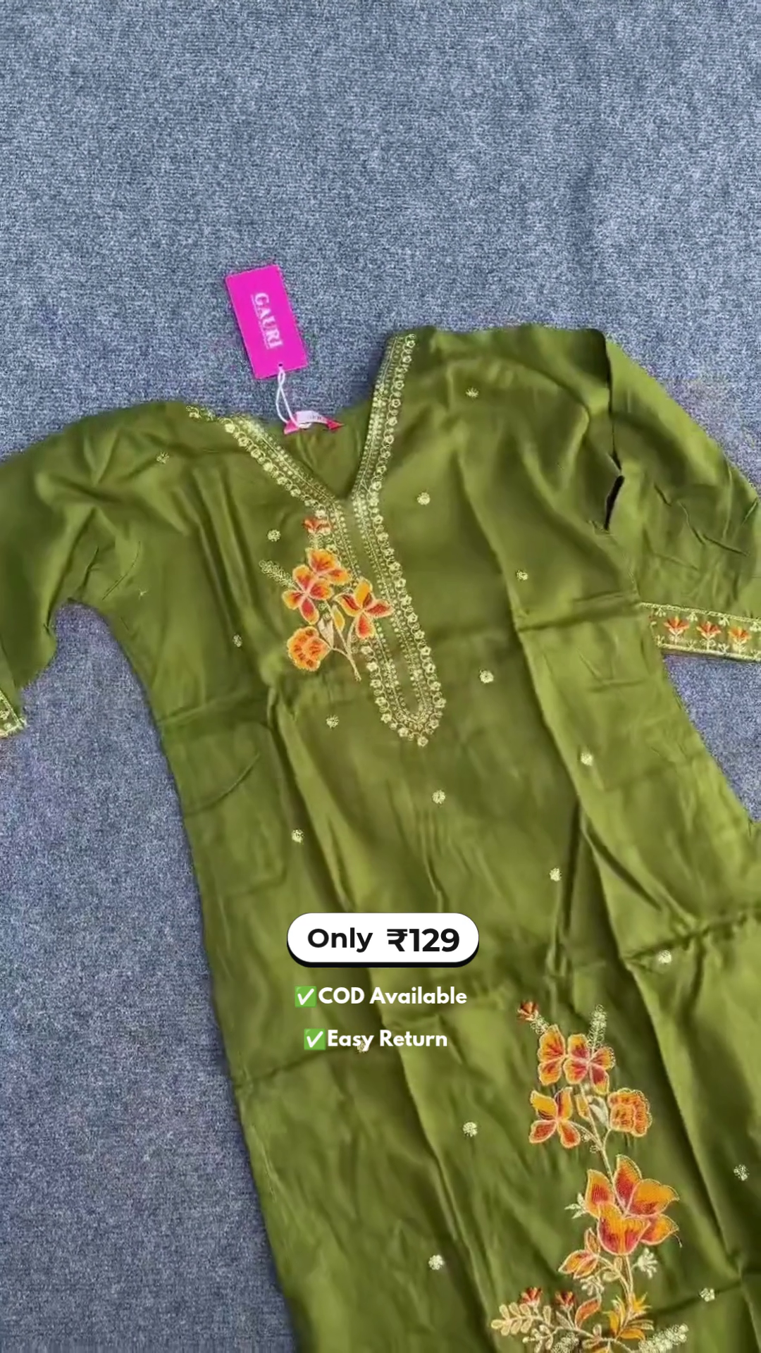 Title: Elegant Women’s Green Kurta Sets with Embroidery Work & Contrast Dupatta