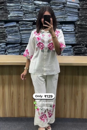 Women's Co-Ord Set with Shirt & Palazzo