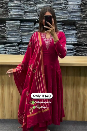 Women's Long Dress Set with Full Sleeves