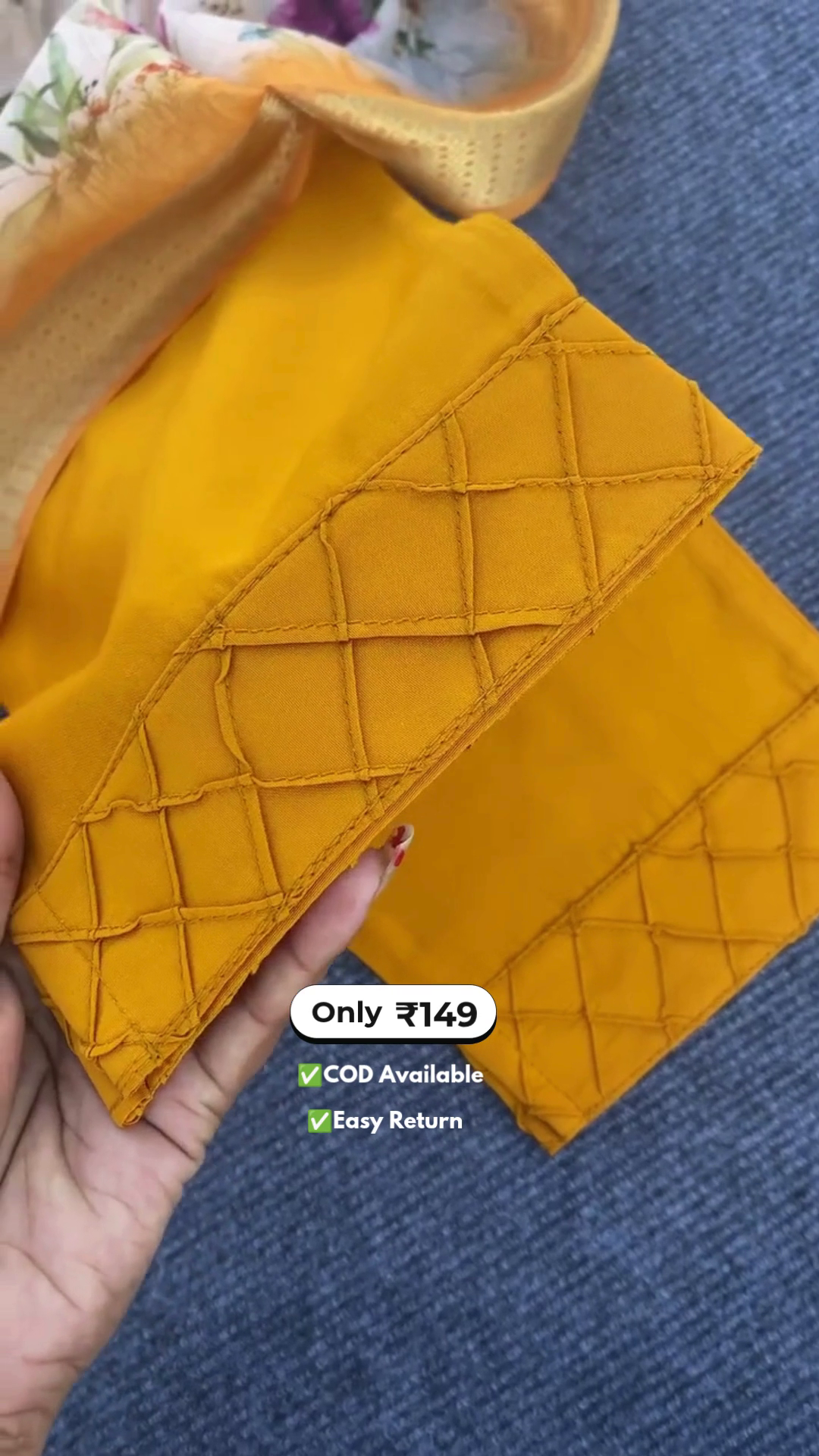 Women's Haldi Yellow Dress Suit with Contrast Dupatta - Image 4