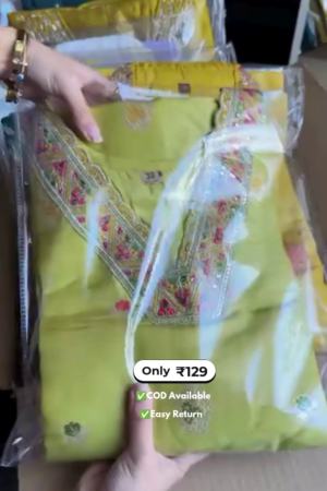 Women's Light Green Long Kurta Set
