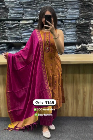 Women’s Half Sleeve Kurta Set with Pocket