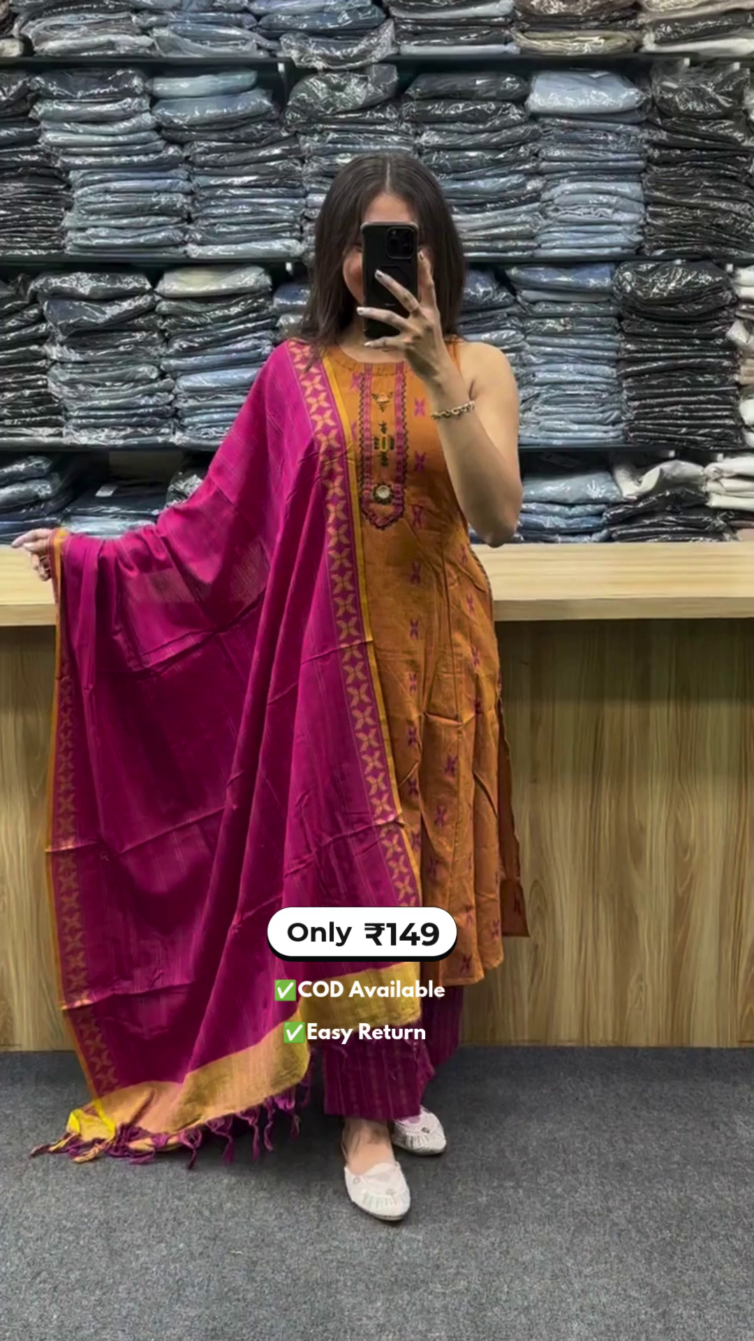 Women’s Half Sleeve Kurta Set with Pocket