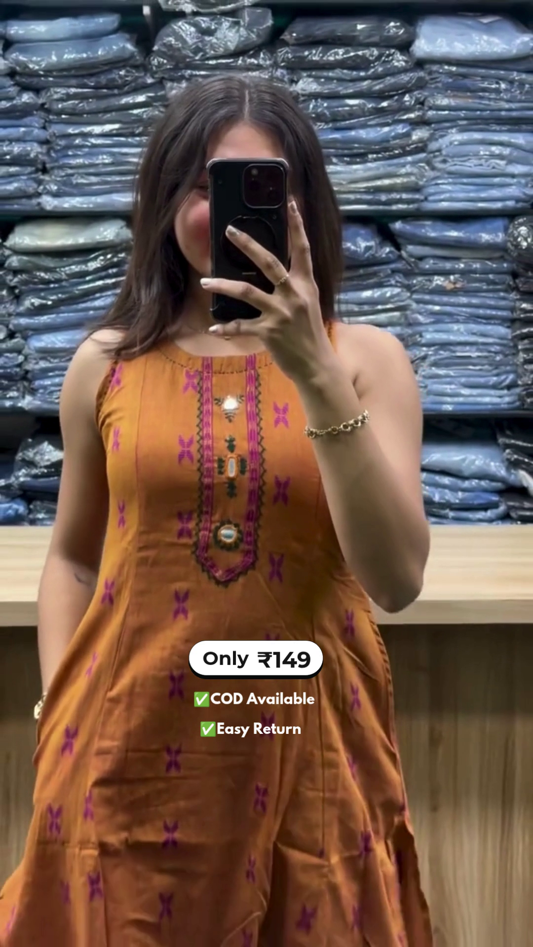 Women’s Half Sleeve Kurta Set with Pocket - Image 2