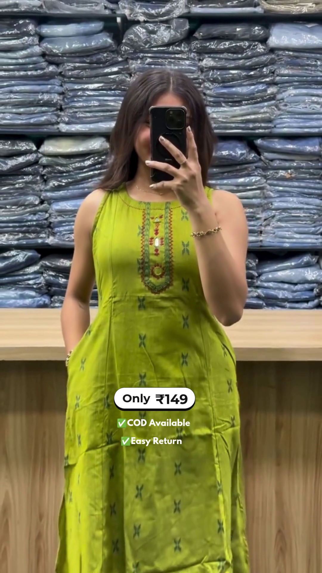 Women’s Half Sleeve Kurta Set with Pocket - Image 3