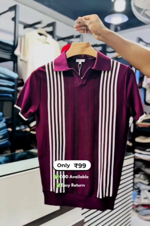 Men's Striped Half Sleeve T-Shirt