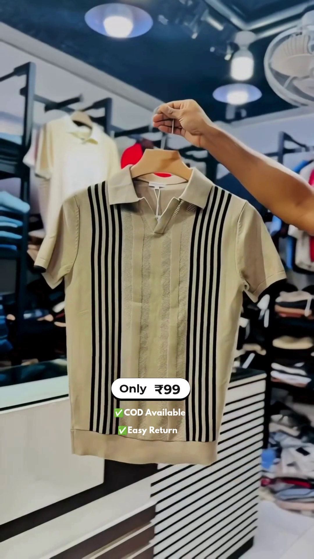 Men's Striped Half Sleeve T-Shirt - Image 2