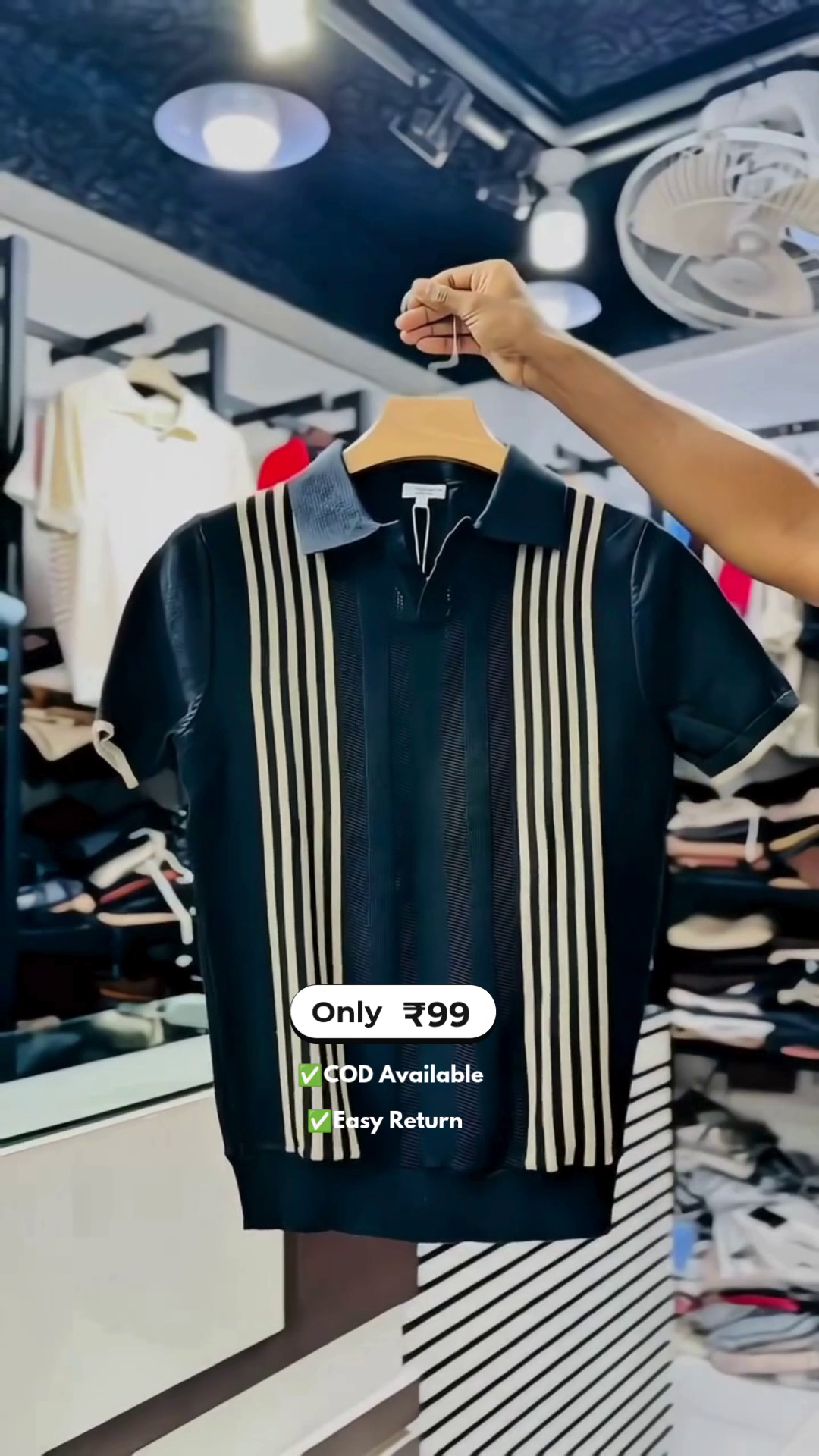 Men's Striped Half Sleeve T-Shirt - Image 3